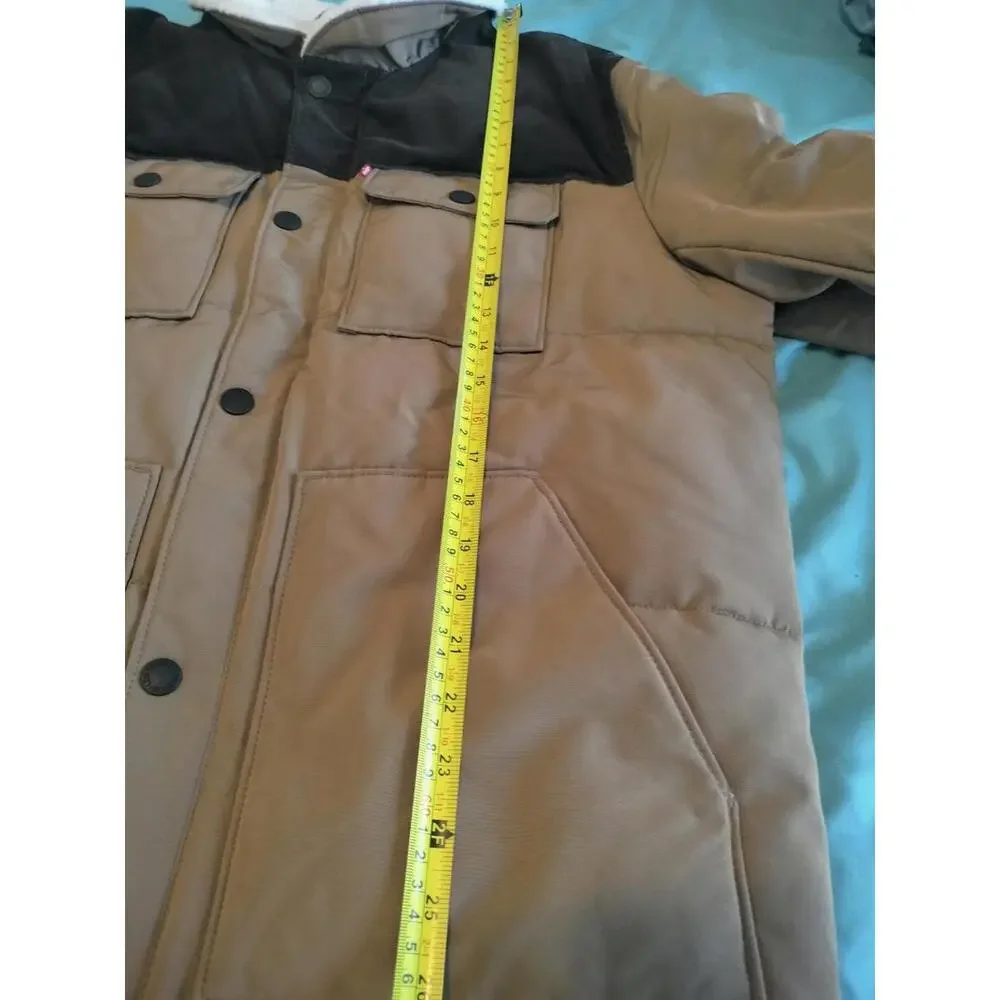 NWT Levi's Quilted Woodsman Puffer Jacket Sz L (Tag Says M)‎ Brown & Tan